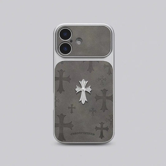 Premium Leather Cross-Pattern Phone Case for iPhone 17/16/15/14/13/Pro/Max | 3D Vintage Design | Shockproof Protective Cover | Durable Leather Material | Stylish Unisex Accessory | Ideal Gift Option